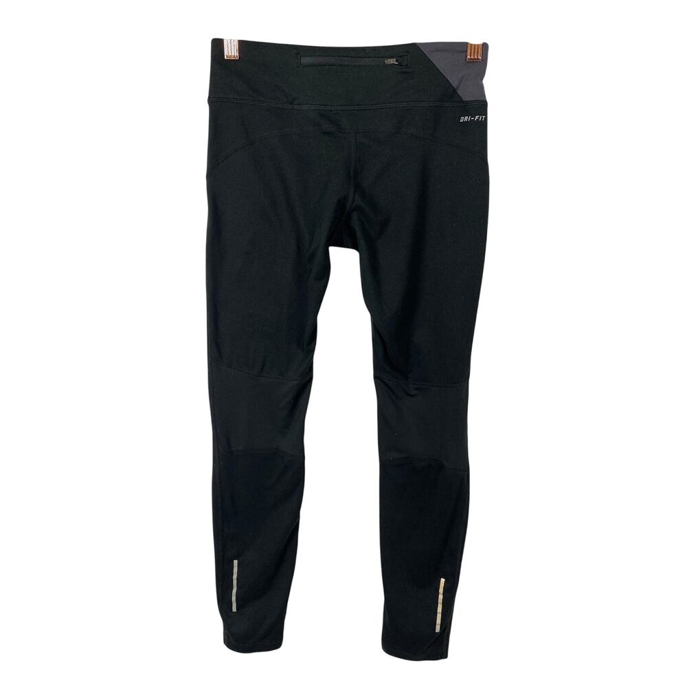 Nike Women Drifit Crop Legging Stone Gray Zip Pocket Size Small